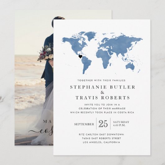 Thuis Ontvangst Na Bestemming Gevlucht Huwelijksui Kaart (Voorkant / Achterkant)