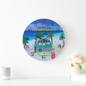 thuis op de muur op het strand grote klok (Huis)