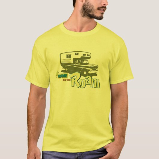 Thuis op de Roam retro pickup camper truck RV T-shirt (Voorkant)