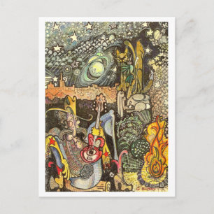 Thuis op het bereik briefkaart