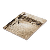 Thuis op het Waaier  Cowboy Old West Tegeltje (Zijkant)