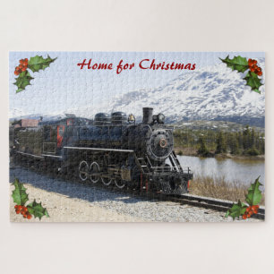 Thuis op trein voor kerstmis Grote puzzel