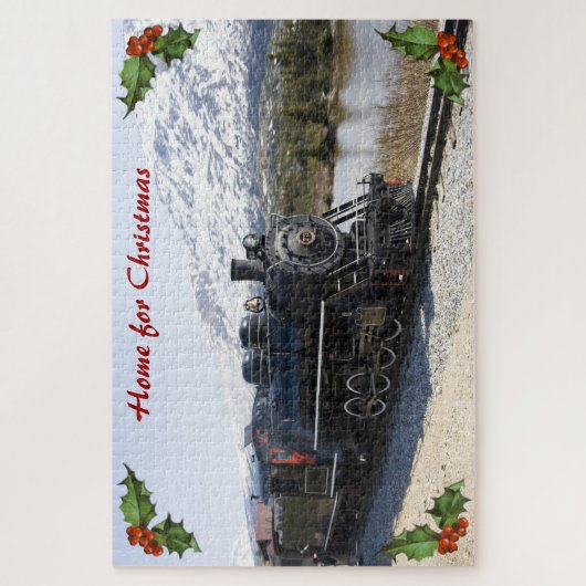 Thuis op trein voor kerstmis Grote puzzel (Verticaal)