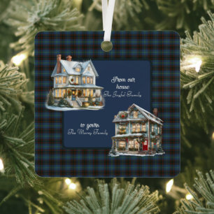 Thuis Origineel Schots Schotland Kerstmis Tartan K Metalen Ornament