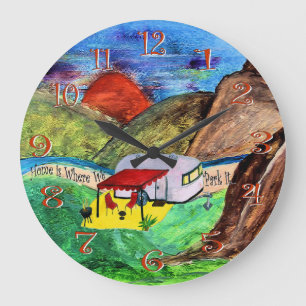 thuis parkeren we de camper wall klok