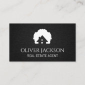 Thuis pictogram | Zwarte textuur Visitekaartje (Voorkant)