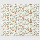 Thuis Planten in Waterverf keramische potten Cadeaupapier (Vlak)