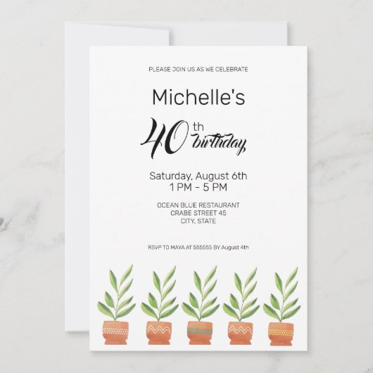 Thuis Planten in Waterverf keramische potten Kaart (Voorkant)