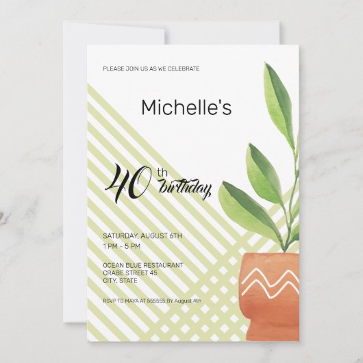 Thuis Planten in Waterverf keramische potten Kaart (Voorkant)