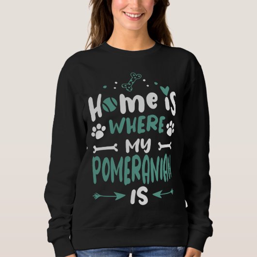 Thuis Pommeren Koel Funny Cute Sweet Dog Comic Trui (Voorkant)