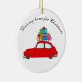 "Thuis rijden voor kerstmis" autowrak Keramisch Ornament (Rechts)