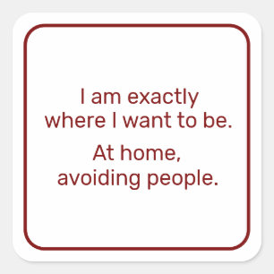 Thuis (rood) vierkante sticker