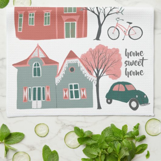 Thuis schattehuis keukenhanddoek (Gevouwen)