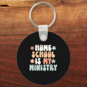 Thuis school is bediening thuisonderwijs moeder ch sleutelhanger (Voorkant)