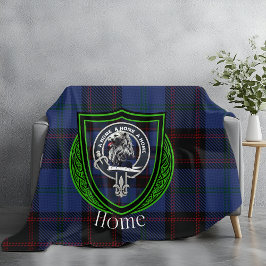 Thuis Schotse Clan Tartan Crest Fleece Deken