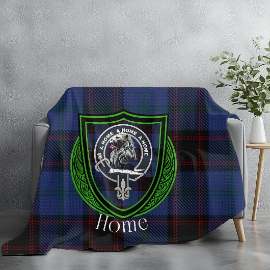 Thuis Schotse Clan Tartan Crest Fleece Deken