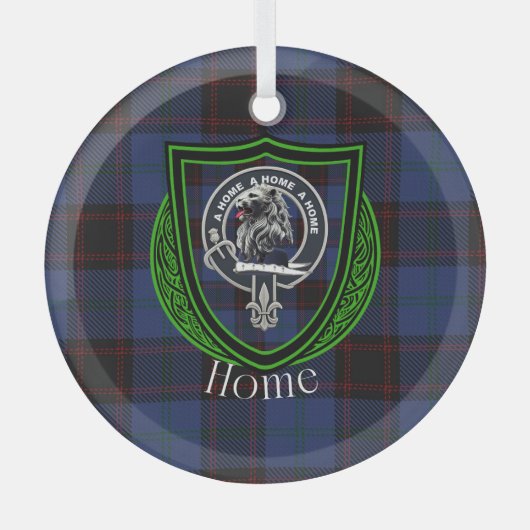 Thuis Schotse Clan Tartan & Crest Glas Ornament (Voorkant)