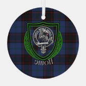 Thuis Schotse Clan Tartan & Crest Glas Ornament (Achterkant)