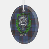 Thuis Schotse Clan Tartan & Crest Glas Ornament (Voorkant links)
