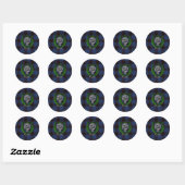 Thuis Schotse Clan Tartan & Crest Ronde Sticker (Vel)