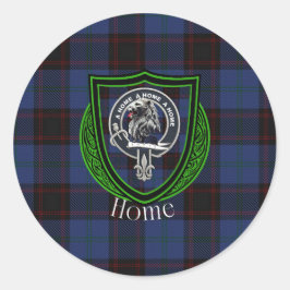 Thuis Schotse Clan Tartan & Crest Ronde Sticker