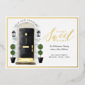 Thuis - startpunt We hebben de zwarte Waterverf va Folie Uitnodiging (Voorkant)