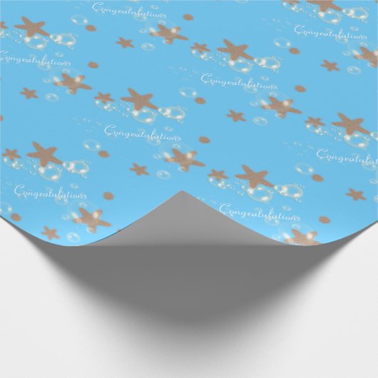 Thuis strandthema bruiloft cadeaupapier (Hoek)