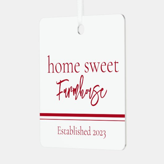 Thuis Sweet Farmhouse Metalen Ornament (Voorkant links)