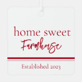 Thuis Sweet Farmhouse Metalen Ornament (Achterkant)