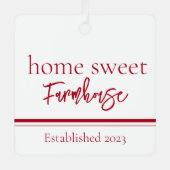 Thuis Sweet Farmhouse Metalen Ornament (Voorkant)