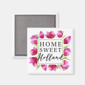 Thuis Sweet Holland: Roze Tulpen Dutch Tulpen Gift Magneet (Voorkant / Achterkant)
