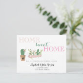Thuis Sweet Home, Cactus Bloem Aankondiging (Staand voorkant)