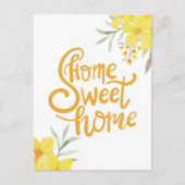 Thuis Sweet Home Chic Gele Bloemen Gefeliciteerd Briefkaart (Voorkant)