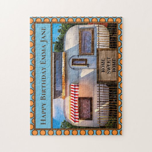 Thuis Sweet Home Cute  Camper Trailer Legpuzzel (Verticaal)