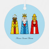 Thuis Sweet Home & Drie Wijzen Metalen Ornament (Voorkant)