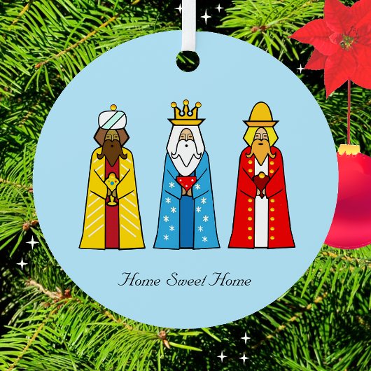Thuis Sweet Home & Drie Wijzen Metalen Ornament