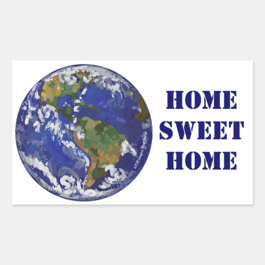 Thuis Sweet Home Earth-Stickers Rechthoekige Sticker (Voorkant)