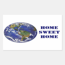 Thuis Sweet Home Earth-Stickers Rechthoekige Sticker