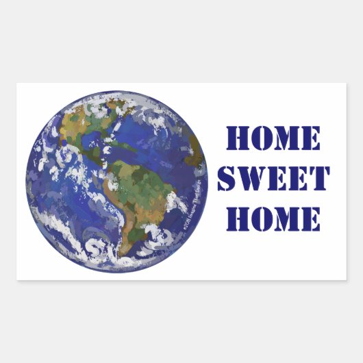 Thuis Sweet Home Earth-Stickers Rechthoekige Sticker (Voorkant)