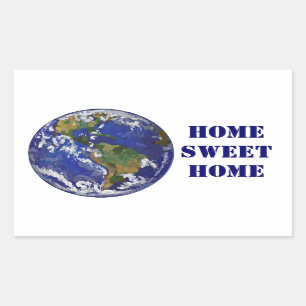Thuis Sweet Home Earth-Stickers Rechthoekige Sticker