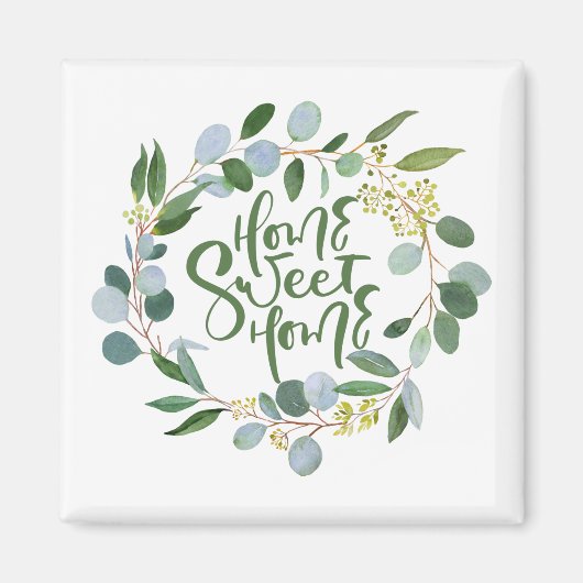 Thuis Sweet Home Eucalyptus Wreath Magneet (Voorkant)