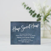 Thuis Sweet Home Grunge Navy Aankondiging (Staand voorkant)
