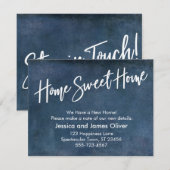 Thuis Sweet Home Grunge Navy Aankondiging (Voorkant / Achterkant)