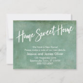 Thuis Sweet Home Grunge Turquoise Aankondiging (Voorkant)