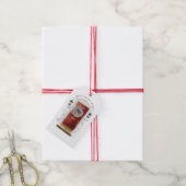 Thuis - Sweet Home Red Waterverf Voorste deur Cadeaulabel (Met Touw)