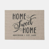 Thuis Sweet Home Rustic Burlap Landenfamilie Deurmat (Voorkant)