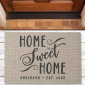 Thuis Sweet Home Rustic Burlap Landenfamilie Deurmat