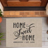 Thuis Sweet Home Rustic Burlap Landenfamilie Deurmat