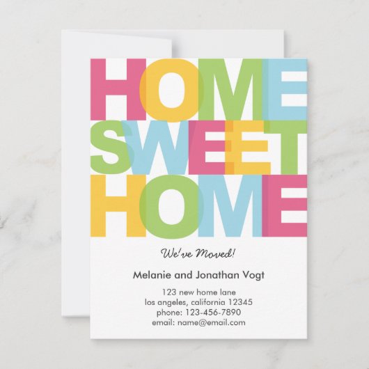 Thuis Sweet Home Verhuisbericht Aankondiging (Voorkant)