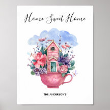 Thuis Sweet Home Waterverf Pink Tea Cup